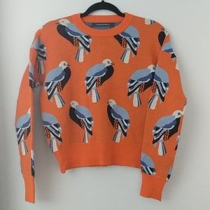 Orange and Blue Bird Sweater